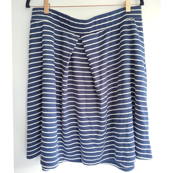 Torrid Navy & White Striped Skirt Inverted Pleat - Picture 2 of 7